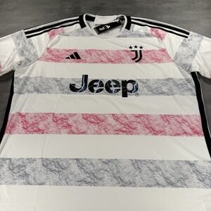 Adidas Juventus Soccer Jersey Men 2XL Slim Fit 23/24 Away Kit‎ Pink Lightning
